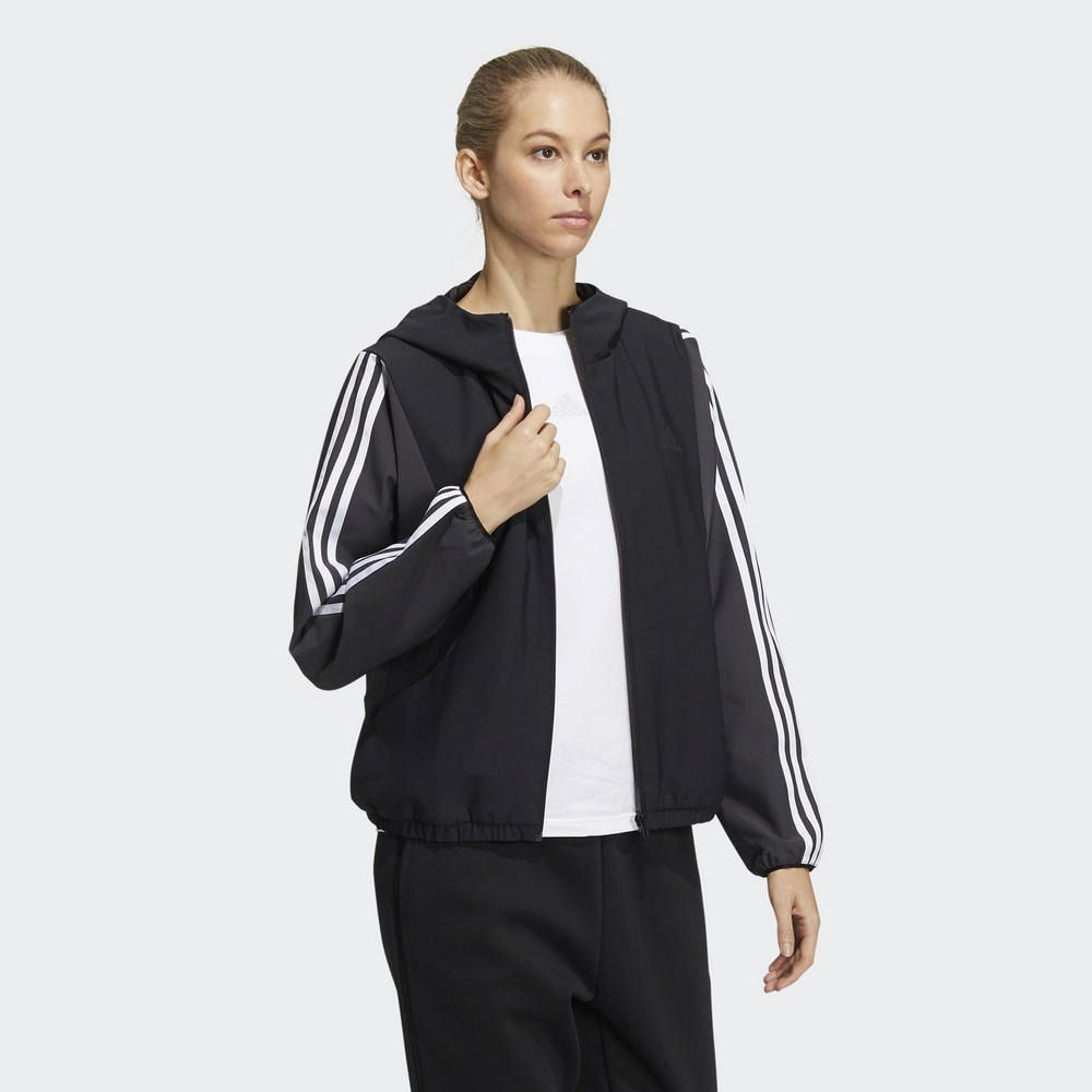 ADIDAS 愛迪達 FI WV JACKET 女 連帽外套 黑-HF0033