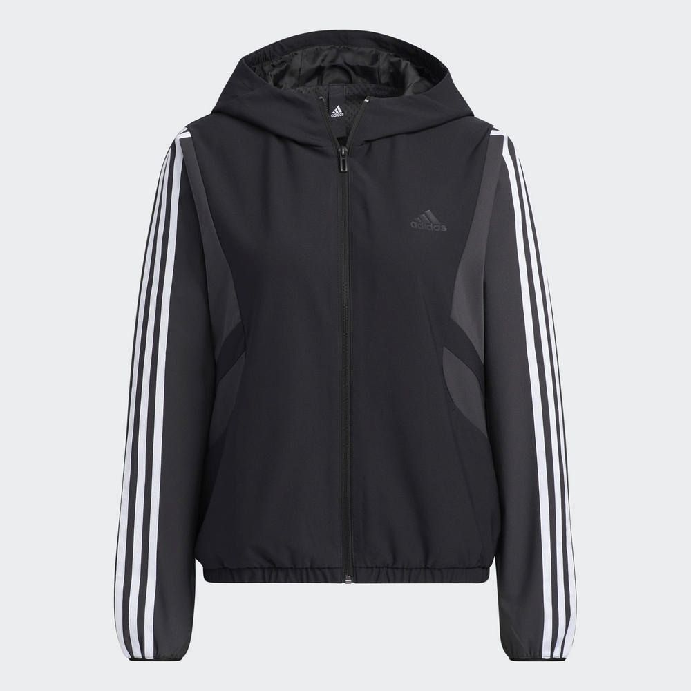 ADIDAS 愛迪達 FI WV JACKET 女 連帽外套 黑-HF0033