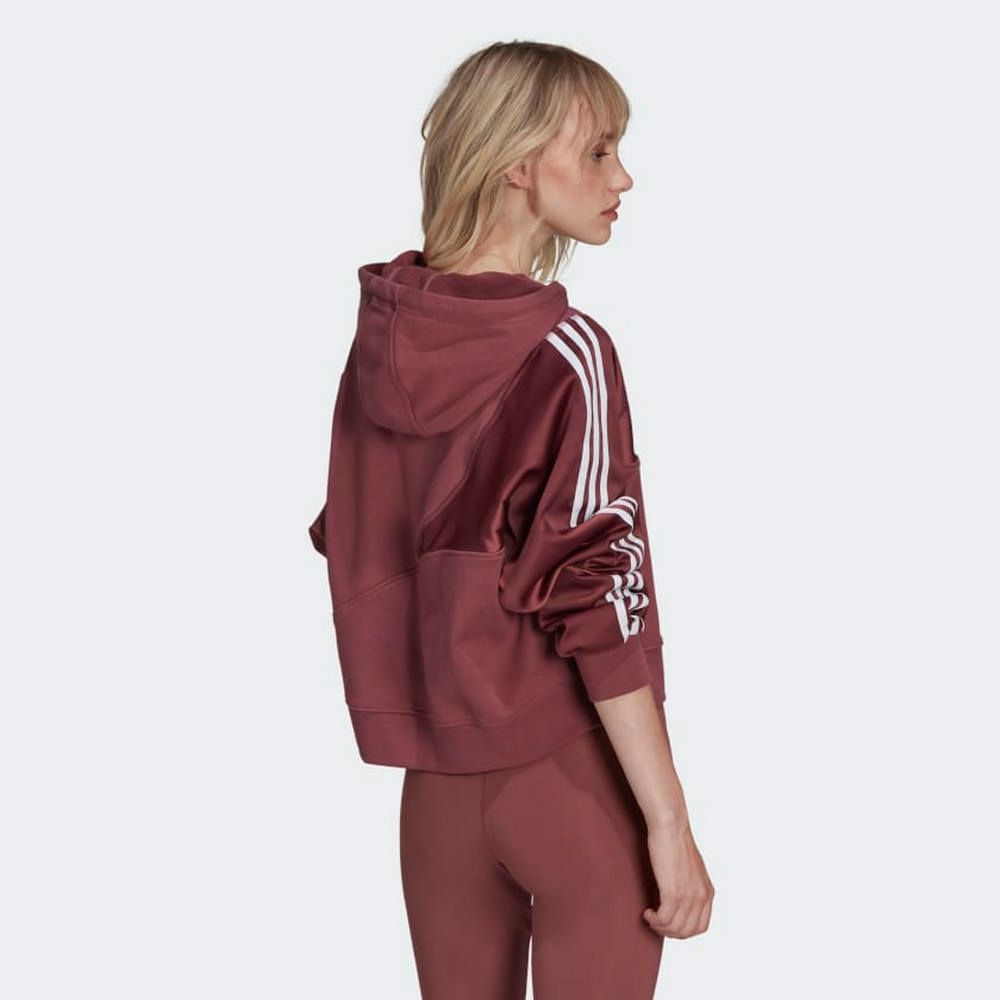 ADIDAS 愛迪達 HOODIE 女 連帽T恤 紅-HC7035