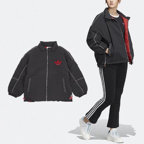 adidas 愛迪達 外套 Miffy PF 女款 黑 紅 側邊開衩 米飛兔 刺繡 米菲 風衣 夾克 IM1702