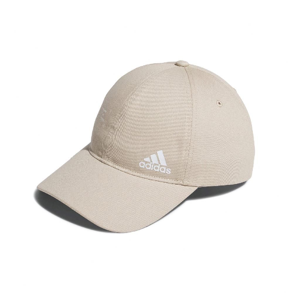 adidas 愛迪達棒球帽Must Have Cap 卡其白膠印可調式帽圍老帽帽子