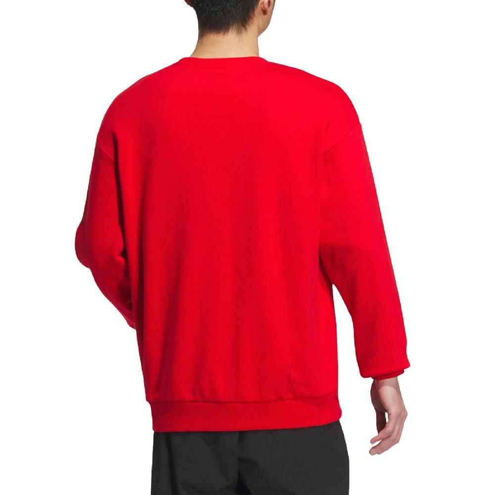 ADIDAS 愛迪達   長袖上衣 CNY Sweatshirts 男款 紅 黃 龍年 農曆年 毛巾布 落肩 寬鬆 大學T JE6108