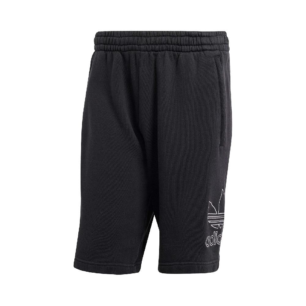 ADIDAS 愛迪達   短褲 Adicolor Shorts 男款 黑 白 寬鬆 抽繩 純棉 三葉草 棉褲 褲子 IU2370