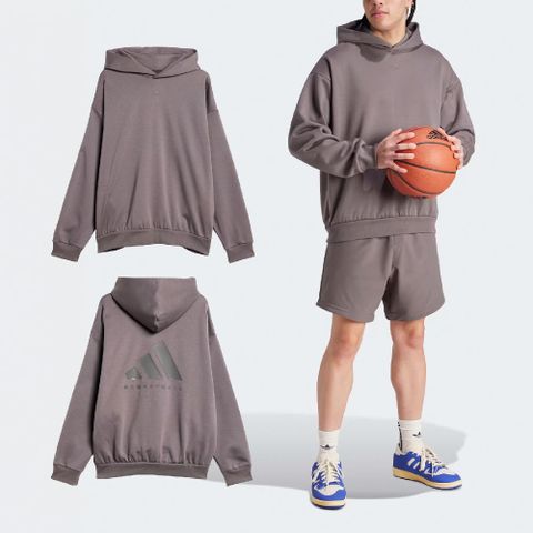 ADIDAS 愛迪達 帽T Basketball Hoodie 男款 棕 長袖 寬鬆 連帽上衣  IX1964