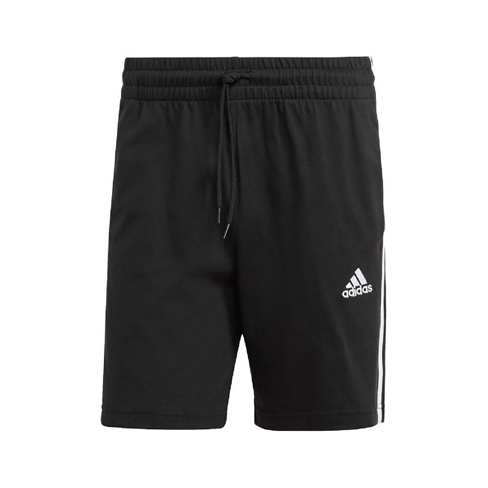 ADIDAS 愛迪達   短褲 Essential Shorts 男款 黑 白 三條紋 褲子 IC9378