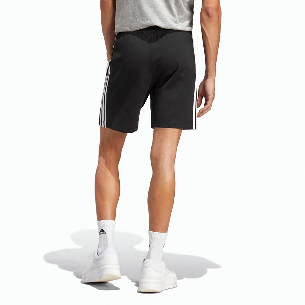 ADIDAS 愛迪達   短褲 Essential Shorts 男款 黑 白 三條紋 褲子 IC9378