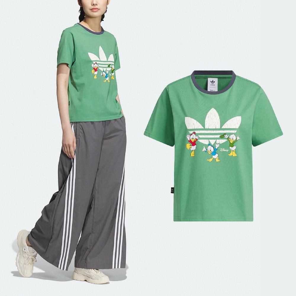 ADIDAS 愛迪達 adidas 愛迪達 短袖 HDL GFX Tee 女款 綠 唐老鴨姪子 迪士尼聯名 JP1427