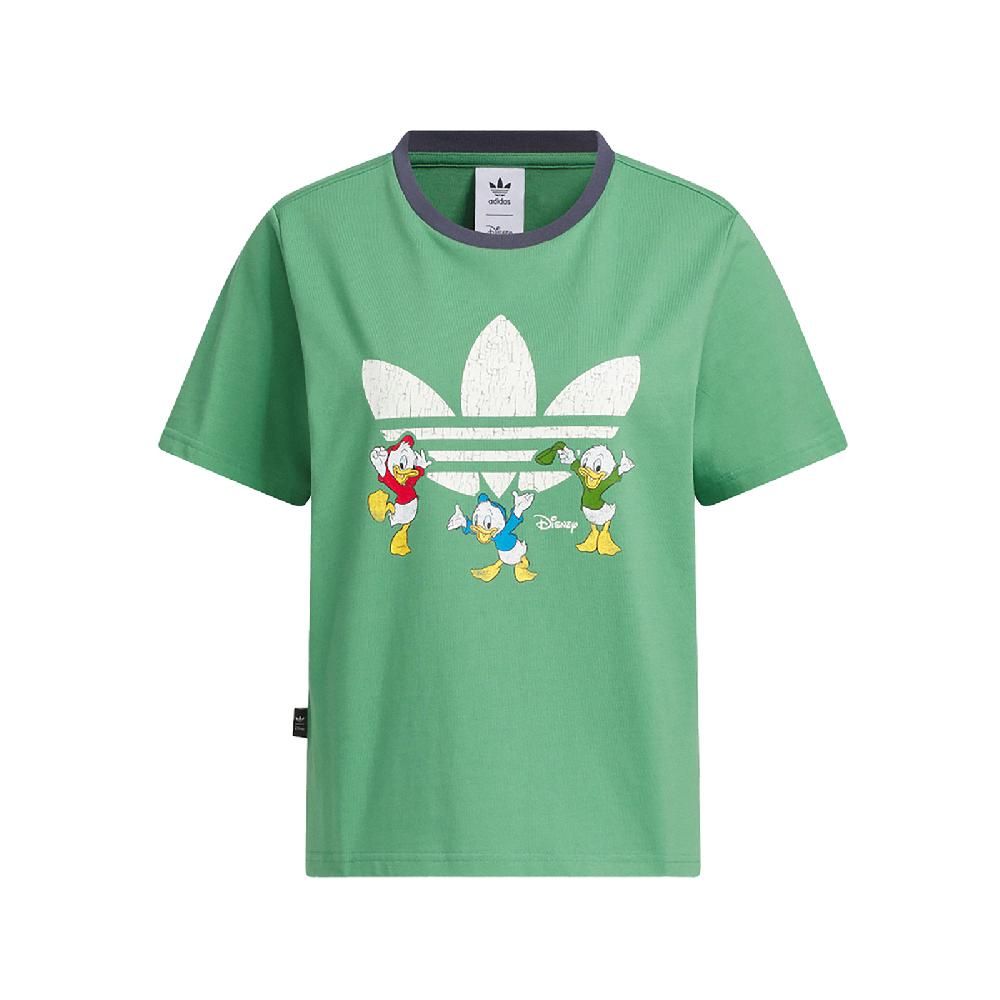 ADIDAS 愛迪達 adidas 愛迪達 短袖 HDL GFX Tee 女款 綠 唐老鴨姪子 迪士尼聯名 JP1427