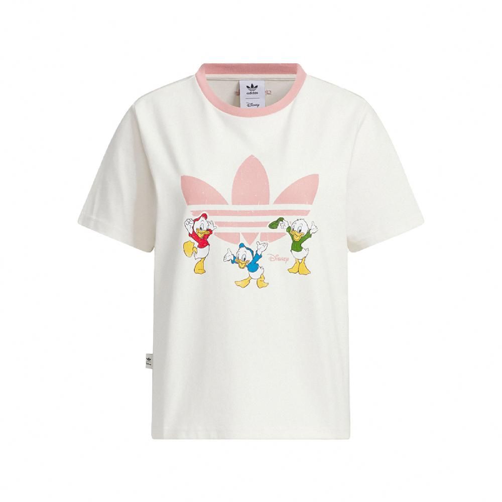 ADIDAS 愛迪達 adidas 愛迪達 短袖 HDL GFX Tee 女款 白 粉紅 唐老鴨姪子 迪士尼聯名 JP1428