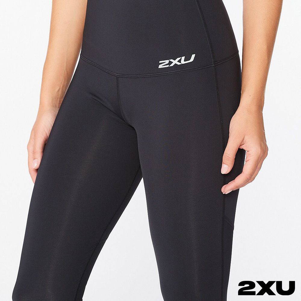 2XU  女 中階高腰壓縮長褲 黑/銀X