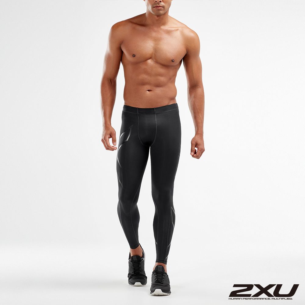 2XU  男 基礎壓縮長褲 黑