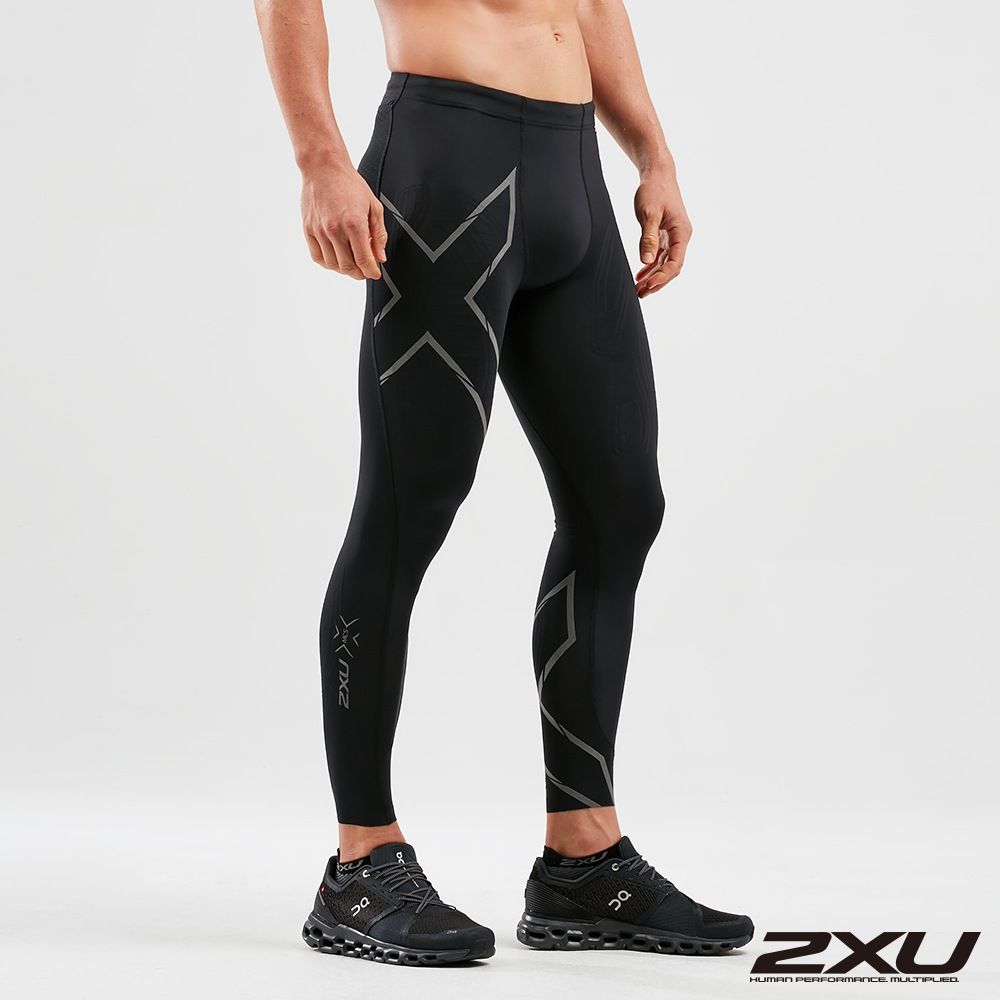 2XU  男 MCS高階跑步壓縮長褲 黑