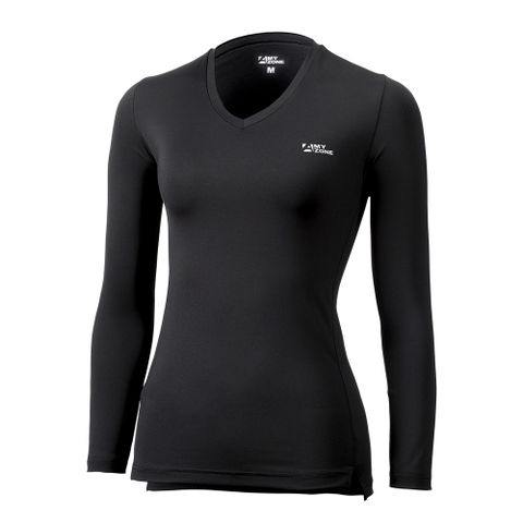 【A-MYZONE】女款 4in1複合性機能 UPF50+ 運動長袖上衣｜排汗衣｜登山底層衣 (黑)