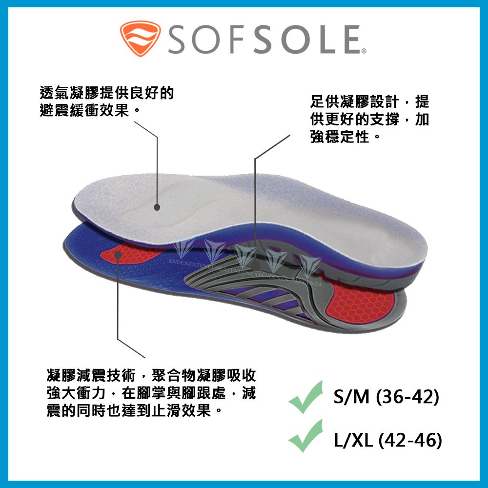 SOFSOLE 【美國 】GEL EFFECT 凝膠運動鞋墊 S1340