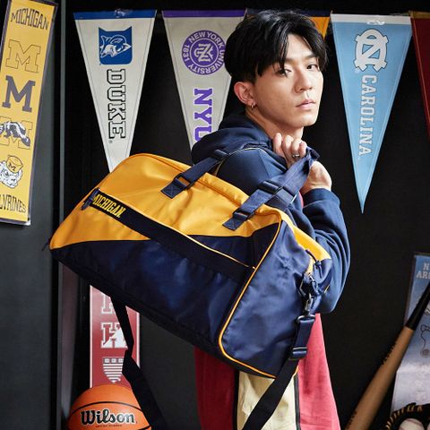 NCAA 手提包 旅行包 密西根大學 深藍黃 包包 7255578160