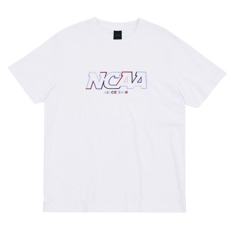 NCAA 短T 白 彩色 刺繡LOGO 基本款 棉T 中性 7325103400