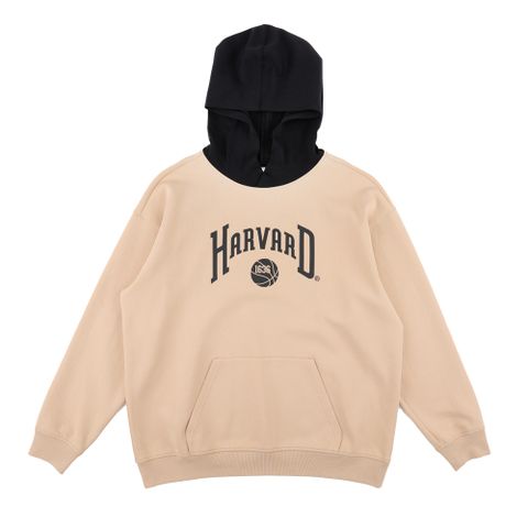 NCAA 帽T 哈佛 HARVARD 卡其黑 落肩 連帽T 中性 7351105432