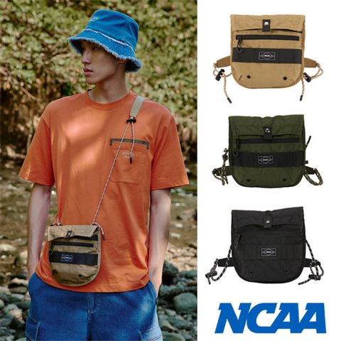 NCAA 側背包 黑 卡其 軍綠 工裝 隨身扁包 包包 74251712-