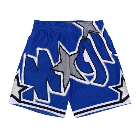 Mitchell &amp; Ness NBA Big Face 短褲 復古 球褲 美式 Logo 藍 魔術 MN20BSH02OMD