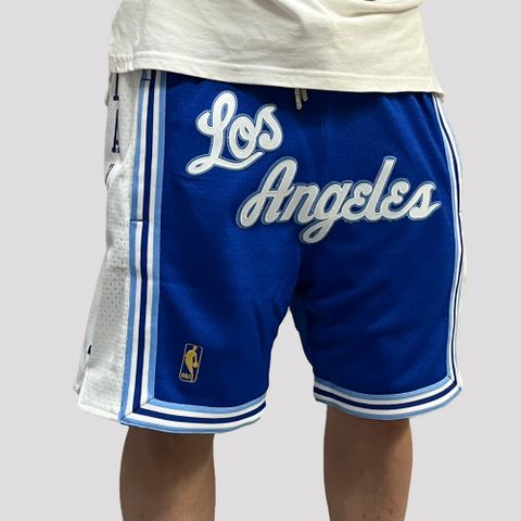 MITCHELL &amp; NESS X JUST DON 洛杉磯 湖人 藍白 限量聯名 球褲 MNJDSH42D