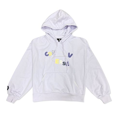 CONVERSE CHAIN STITCH HOODIE W 連帽上衣 女 淺紫色-10025515-A02