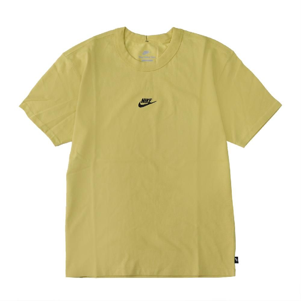 NIKE 耐吉  T恤 Premium T-Shirt 基本版型 男款 NSW 運動休閒 圓領 棉質 短袖 黃 黑 DB3194-700