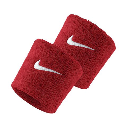 NIKE 耐吉 護腕 Swoosh Wristbands 男女款 球類運動 兩隻入 勾勾 基本款 紅 白 NNN0460-1OS