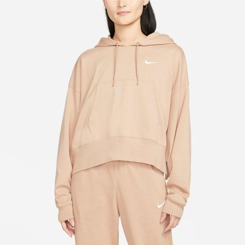 NIKE 耐吉 As W Nsw Jrsy Os Po Hoodie [DM6418-200] 女 長袖 帽T 運動 卡其