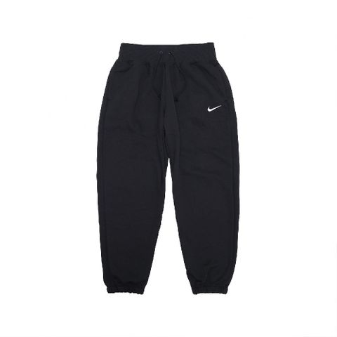 Nike 長褲 Phoenix Fleece High 女款 黑 高腰 寬鬆 刷毛 抽繩 寬褲 休閒 基本款 DQ5888-010