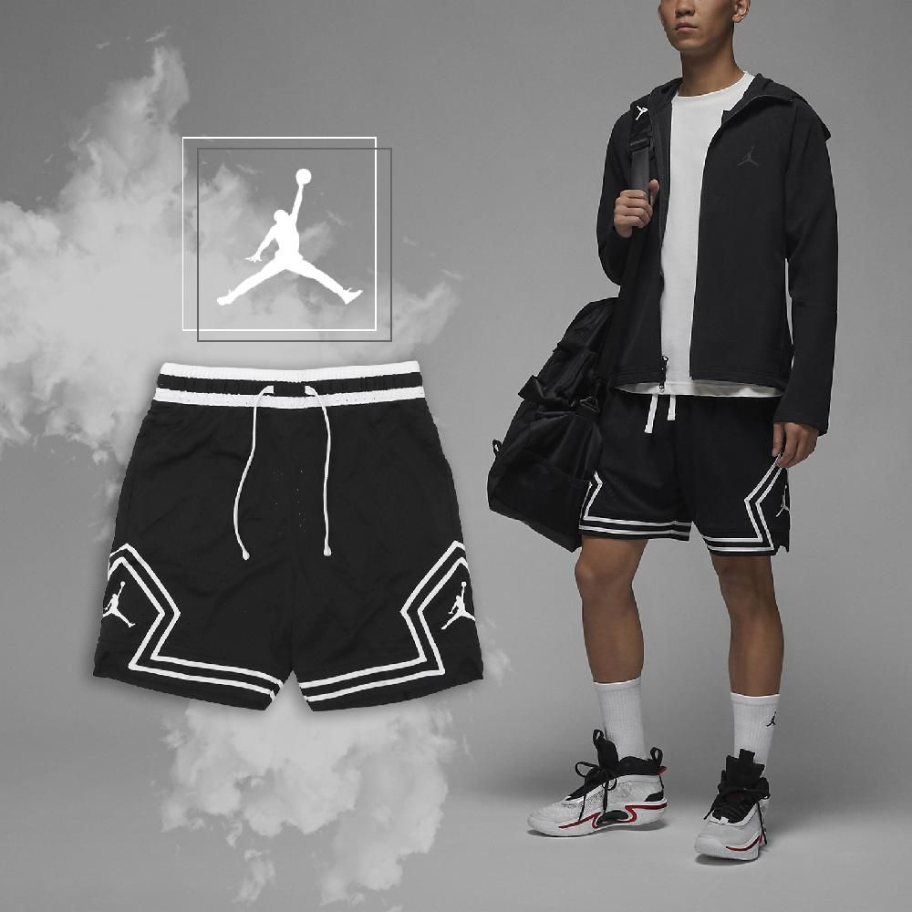 NIKE 耐吉  短褲 Jordan Dri-FIT Sport Diamond 男款 黑 透氣 籃球褲 抽繩 寬鬆 DX1488-010