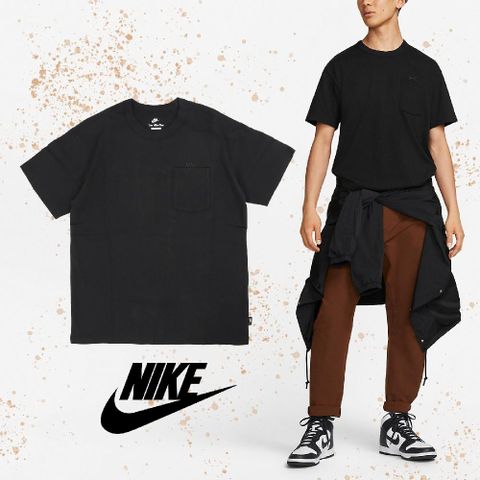 Nike 短袖上衣 NSW Premium Essentials Tee 男鞋 黑 短T 寬鬆 休閒 重磅 DQ9296-010