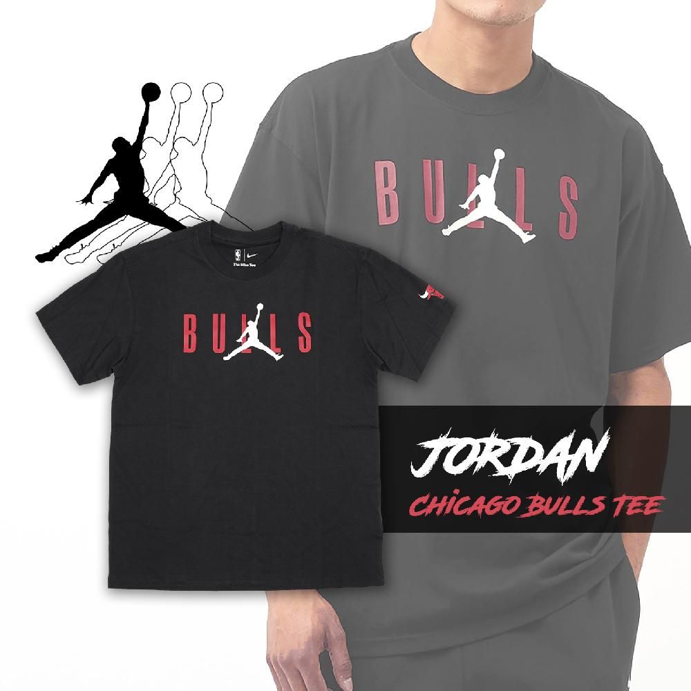 NIKE 耐吉  短袖上衣 Jordan NBA Chicago Bulls Tee 男款 黑紅 芝加哥 公牛 短T DA6507-010