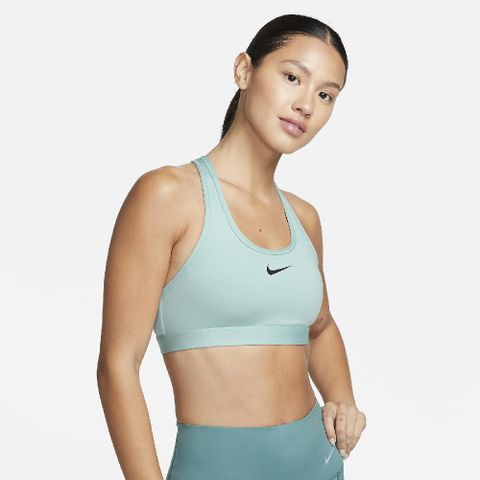 NIKE 耐吉 運動內衣 Swoosh Medium Support 女款 薄荷綠 中強度支撐 吸濕 排汗 DX6822-309