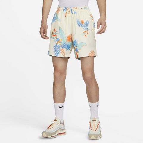Nike 耐吉 短褲 NSW Shorts 男款 黃 寬鬆 抽繩 透氣 滿版印花 刺繡小勾 FQ0350-110