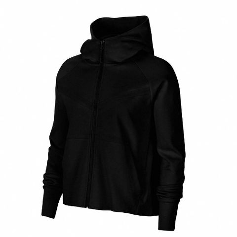 NIKE 耐吉 外套 Fleece Windrunner 女款 黑 全黑 運動 休閒 連帽外套 基本款 小LOGO 穿搭  CW4299-010