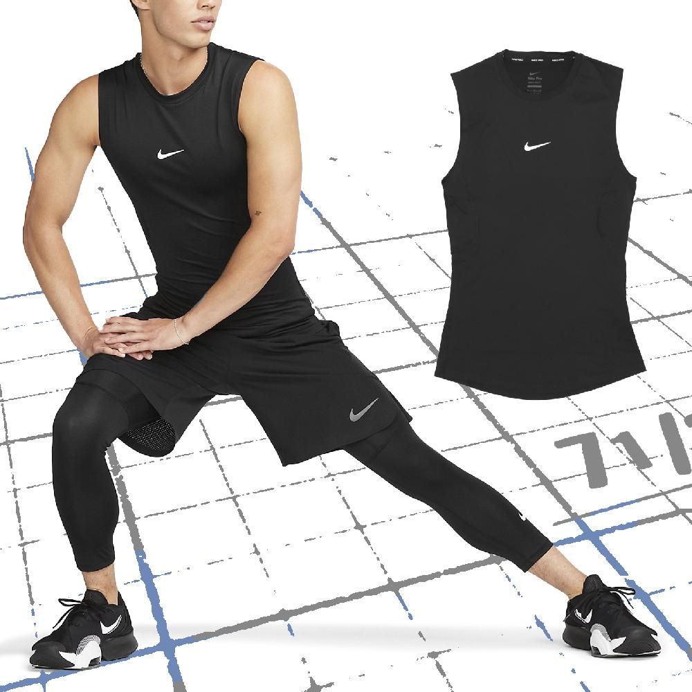 NIKE 耐吉   背心 Pro Dri-FIT Fitness 男款 黑 白 吸濕排汗 合身 鍛鍊 運動 無袖 小勾  FB7915-010