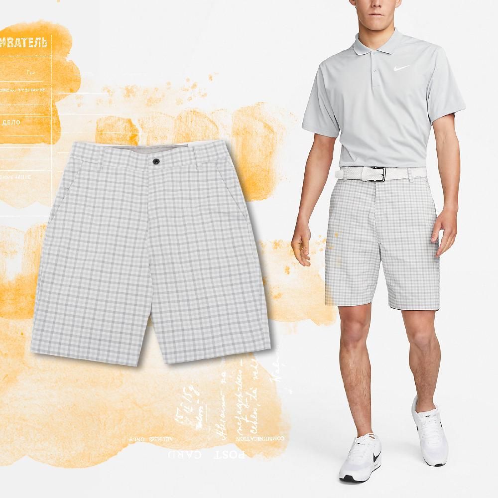 NIKE 耐吉   短褲 Dri-FIT UV Chino Plaid Golf 男款 格紋 灰 白 防曬 高爾夫球 DN1960-077