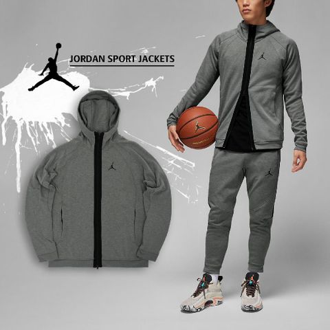 Nike 外套 Jordan Sport Jackets 男款 灰 黑 連帽外套 喬丹 Dri-FIT 運動 DV9784-063
