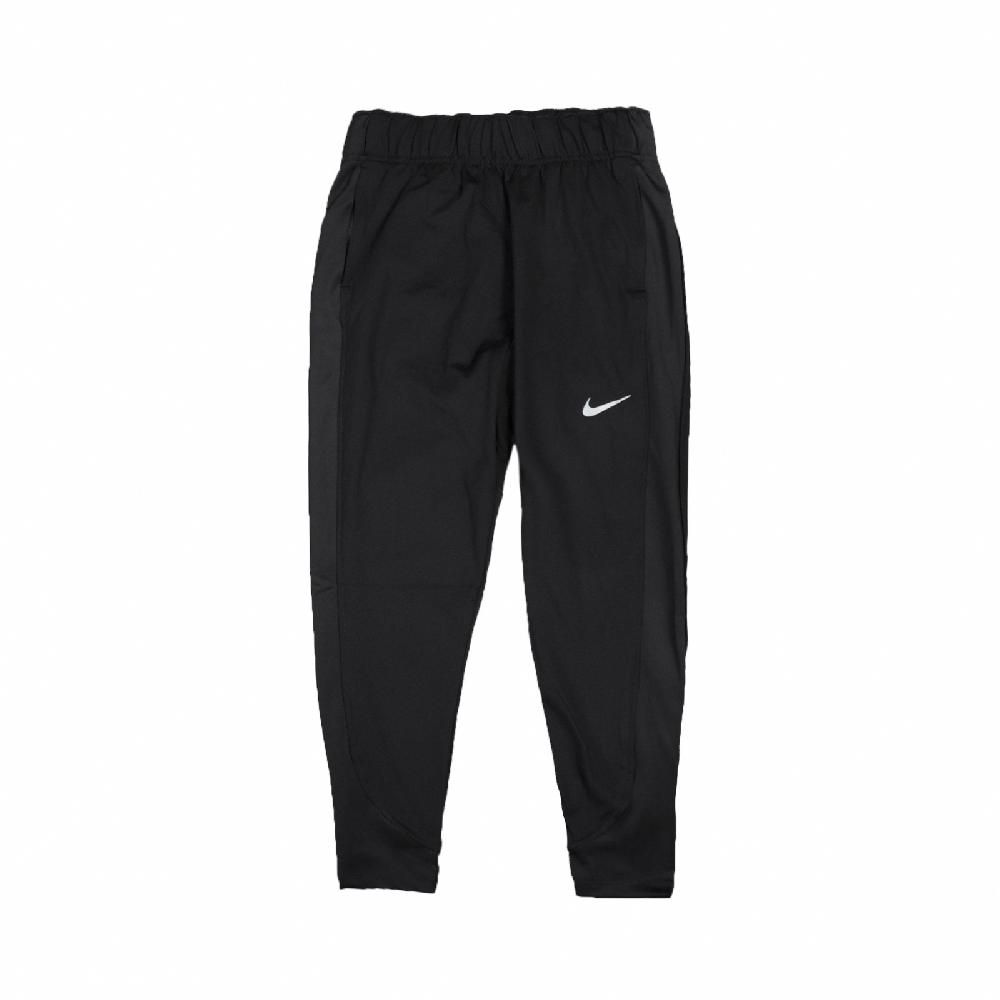 NIKE 耐吉  長褲 Essential Running Pants 女款 黑 銀 針織 中腰 修身 抽繩 運動褲 跑步  DD6473-010