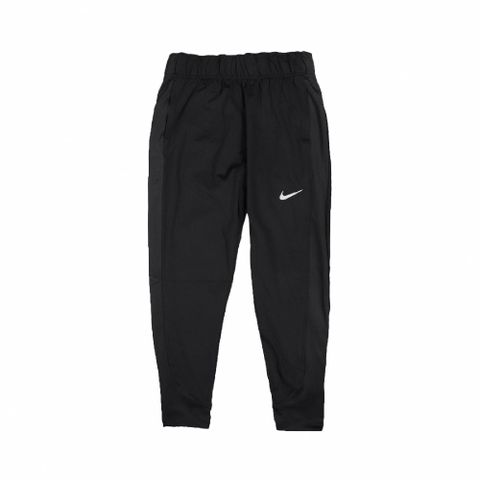 NIKE 耐吉 長褲 Essential Running Pants 女款 黑 銀 針織 中腰 修身 抽繩 運動褲 跑步  DD6473-010