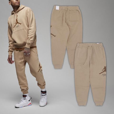 Nike 耐吉 長褲 Jordan Essentials 男款 棕 卡其 內刷毛 保暖 棉褲 抽繩 縮口 喬丹 FD7346-200