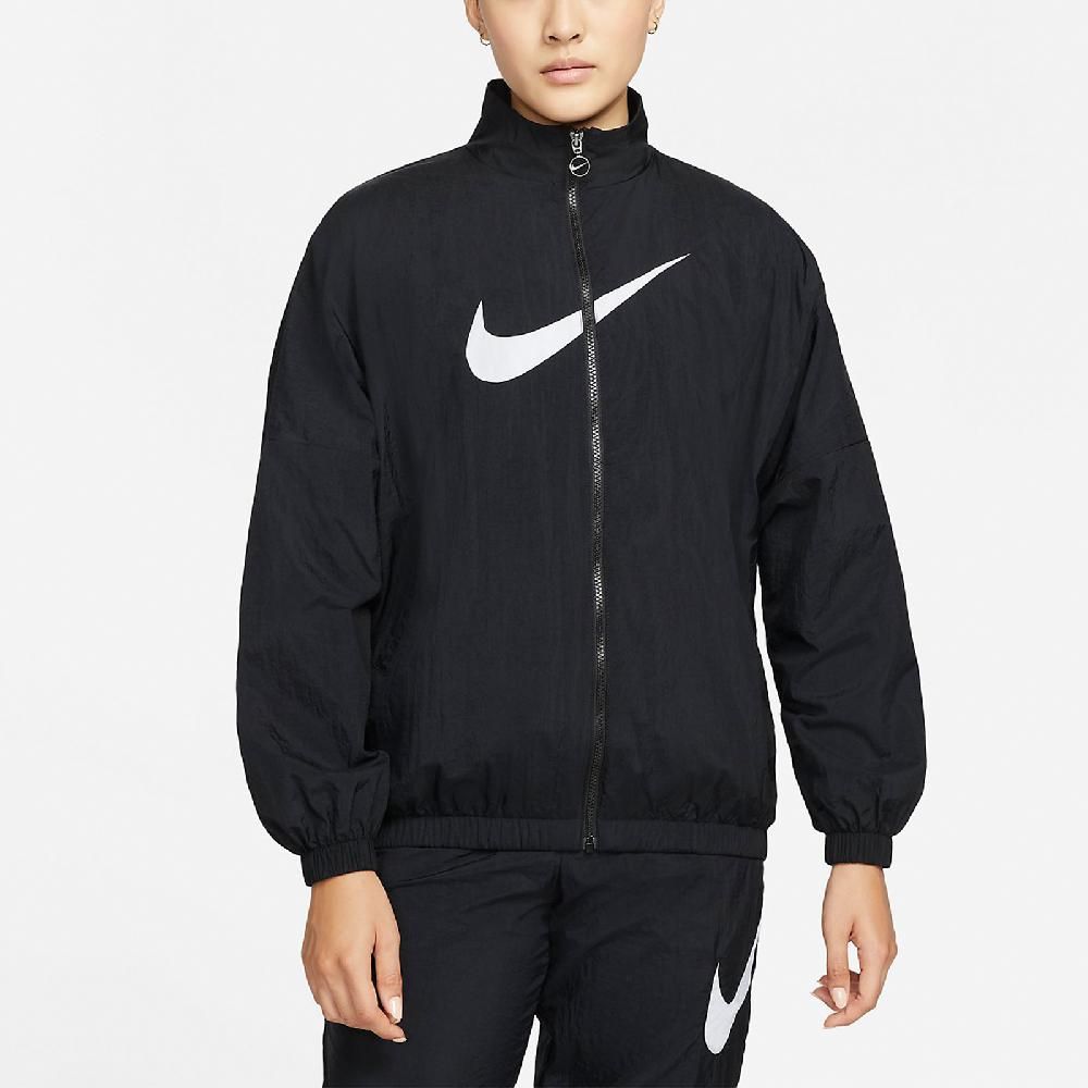 NIKE 耐吉  夾克外套 NSW Essential Woven Jacket 女版 黑 尼龍 大勾 DM6182-010