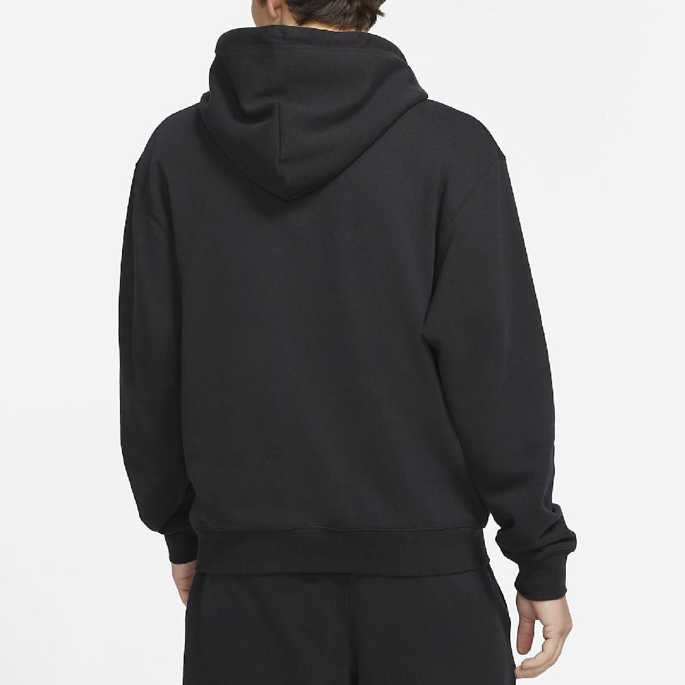 NIKE 耐吉  帽T Fleece Hoodie 運動休閒 男款 連帽上衣 羅紋袖口下擺 袋鼠口袋 厚實 黑 白 DA9817-010