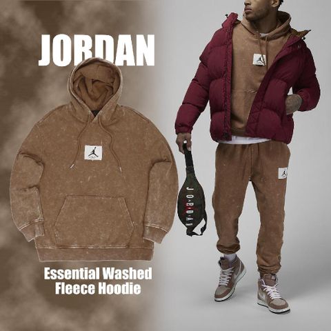 Nike 長袖 Jordan Essential 男 水洗 仿舊 小標 喬丹 重磅 帽T DR3088-215