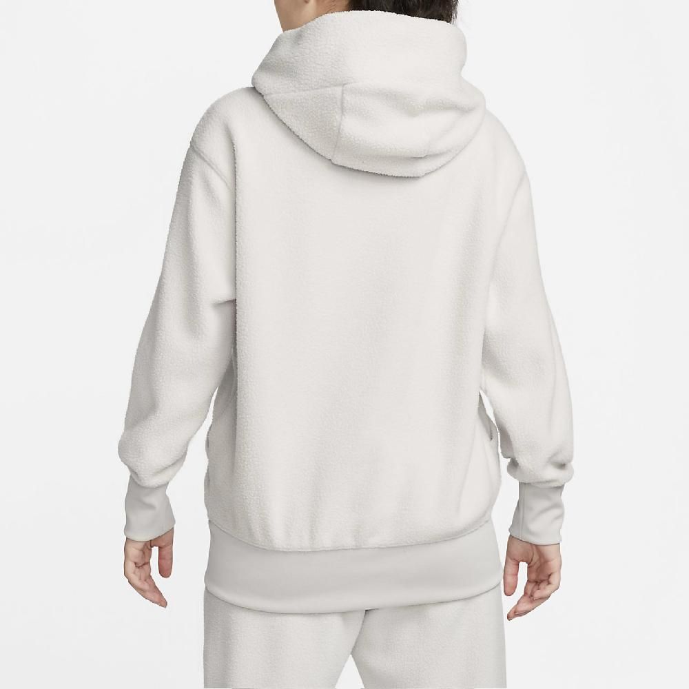 NIKE 耐吉  連帽上衣 NSW Hoodie 女款 米灰色 寬鬆 休閒 帽T 長袖上衣 基本款 毛料 DQ6841-072