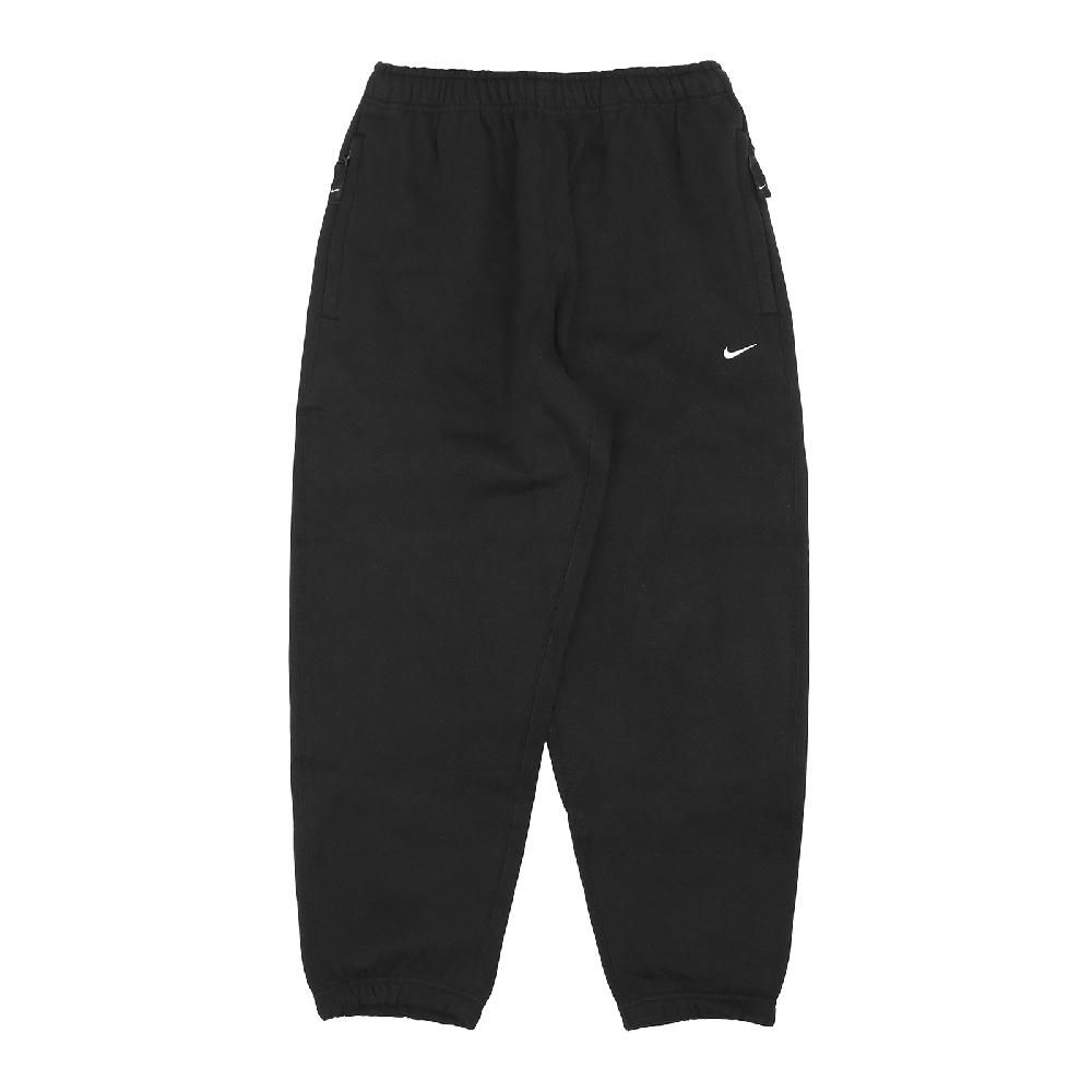 NIKE 耐吉  褲子 Solo Swoosh Fleece Pants 男款 黑 針織 寬鬆 拉鍊口袋 長褲 彈性 棉褲 DX1365-010