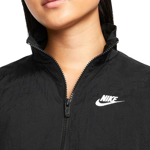 Nike 耐吉外套NSW Essential Windrunner 女款黑白立領抽繩寬鬆風衣夾克DM6186-010 - PChome 24h購物