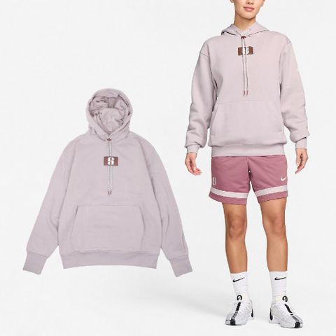 NIKE 耐吉 帽T Sabrina Fleece 女款 紫 白 刷毛 大口袋 寬鬆 籃球 球星 莎賓娜 連帽上衣 FJ4450-019