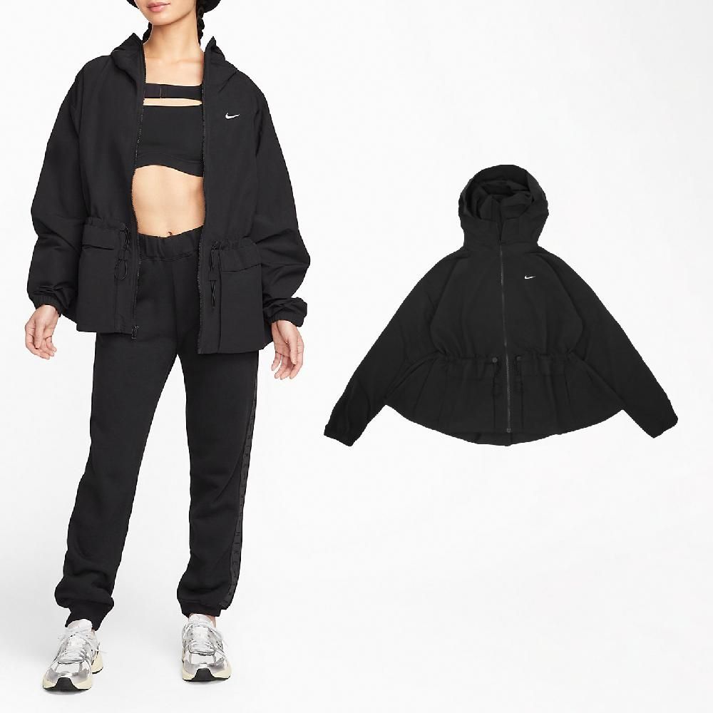 NIKE 耐吉   連帽外套 NSW Everything Wovens 女款 黑 防潑水 抽繩 防曬 寬鬆 帽T 外套 FN3670-010