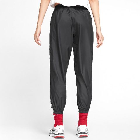 Nike 耐吉長褲NSW Woven 女款黑白中腰寬鬆束口窄管慢跑運動褲子CJ7347-010 - PChome 24h購物